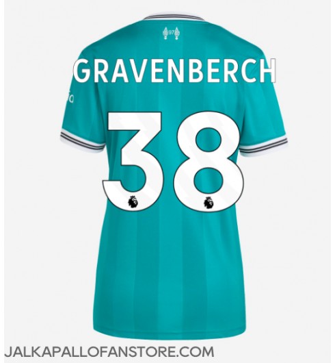 Liverpool Ryan Gravenberch #38 Kolmaspaita Naisten 2025-26 Lyhythihainen Liverpool Ryan Gravenberch #38 Kolmaspaita Naisten 2025-26 Lyhythihainen